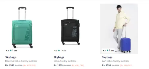 Image of Skybags Trolley Bags at Minimum 70% Discount