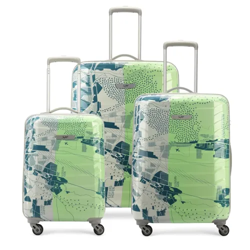 Image of Skybags Trooper Set of 3 (Cabin + Medium+Large) Hard Luggage (55+65+75 cm) | Polypropylene Luggage Trolley with 8 Spinne