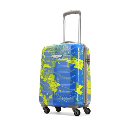 Image of Skybags Trooper Luggage (55 Cm) Abs 4 Wheels Blue & Yellow Small
