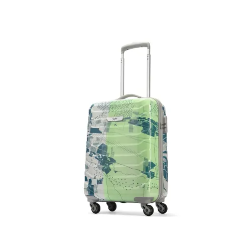 Image of Skybags Trooper Printed Cabin Size Hard Case Trolley Bag, Green