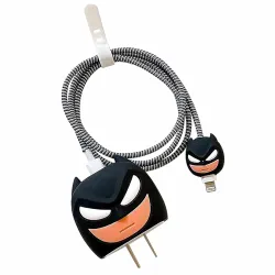 SKYCELL Silicone Charger Basic Case Cover with Full Cable Protector 3D Cute Pattern Compatible for iPhone Charger Only 1