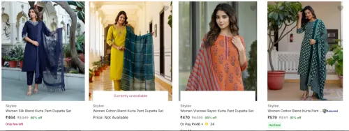 Image of Skylee Women's Ethnic Sets upto 88% DIscount