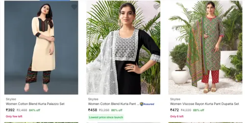 Image of Skylee Women's Ethnic Sets upto 88% Discount