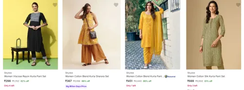 Image of Skylee Women's Ethnic Sets upto 89% Discount