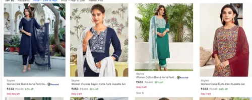 Image of Skylee Womens Ethnic Sets Upto 89% Off