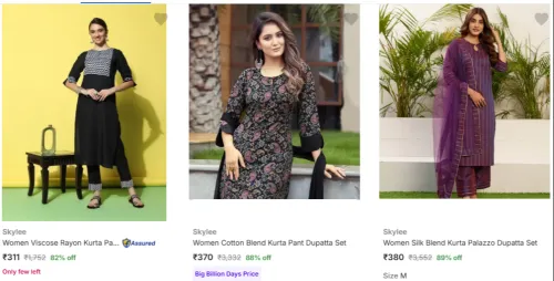 Image of Skylee Womens Ethnic Sets Upto 90% Discount