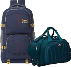 sky spirit Dynamic Duo Featuring our Explorer Rucksack And Voyager Duffle with pack of2 Rucksack  - 50 L(Blue, Green)