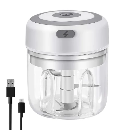 Image of SKYTONE Rechargeable Mini Electric Chopper, Food Grade Bowl, Stainless Steel Blades, One Touch Operation, for Mincing Ga