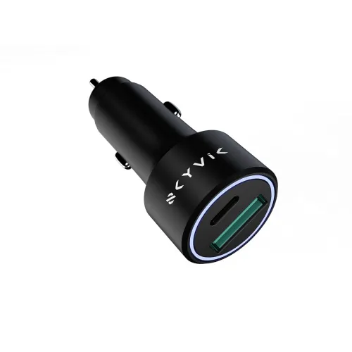 Image of SKYVIK EMBLO 2/Dual Port 20W Type C PD & 18W Type A QC 3.0 Metallic Car Charger 