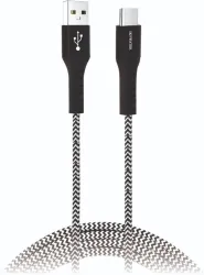 SKYWATER USB Type C Cable 2.4 A 1 m Metal Braided 935 (Compatible with Mobile, White, Black, One Cable)