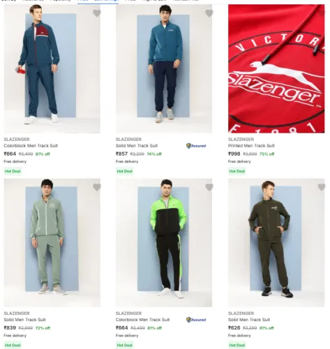 Image of Slazenger Brand Men's track suit @ Up to 81% Discount | Start ₹626