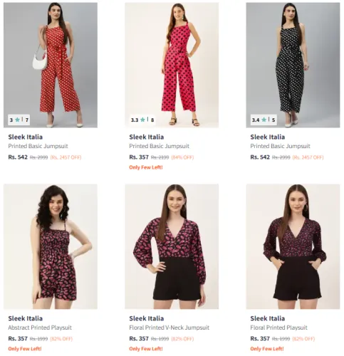 Image of Sleek Italia Jumpsuit @ Minimum 80% Discount