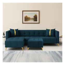 Sleepify Livingstyle 6 Seater LHS L Shape Sofa Set with Centre Table