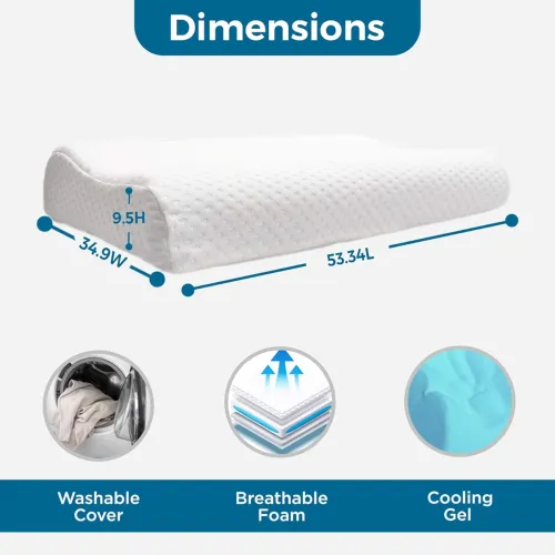 Image of Sleepsia Cervical Orthopedic Contour Memory Foam Neck Pain Relief