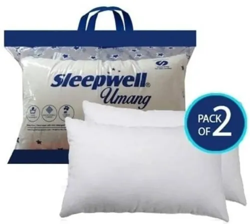 Image of Sleepwell Microfibre Solid Sleeping Pillow Pack of 2