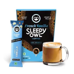 Sleepy Owl French Vanilla Freeze Dried Coffee Sachets 20g - Pack of 10 x 2g