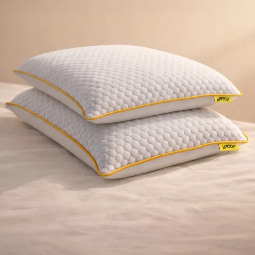 Image of SleepyCat Memory Foam Orthopaedic Pillow Pack of 2 Solid Bamboo Fabric Standard