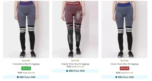 Image of Slim Fit Jeggings Starting Price ₹166