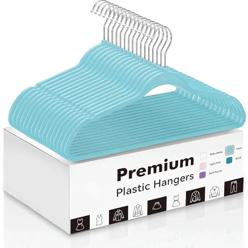Image of Slim Plastic Hangers for Clothes 