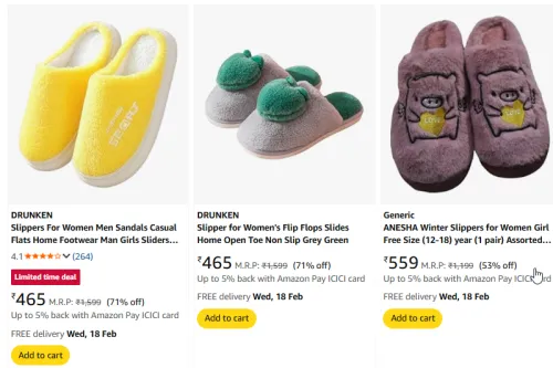 Image of Slippers for winter upto 70% off