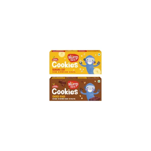 Image of Slurrp Farm Banana Oat & Choco Ragi Cookies | Pack of 2