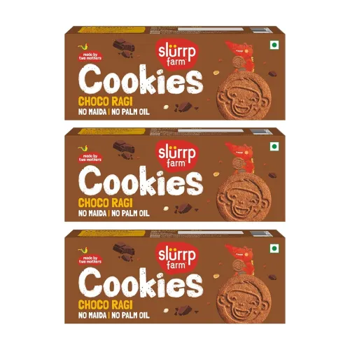 Image of Slurrp Farm Choco Ragi Multigrain Cookies (Pack of 3 x 80g)