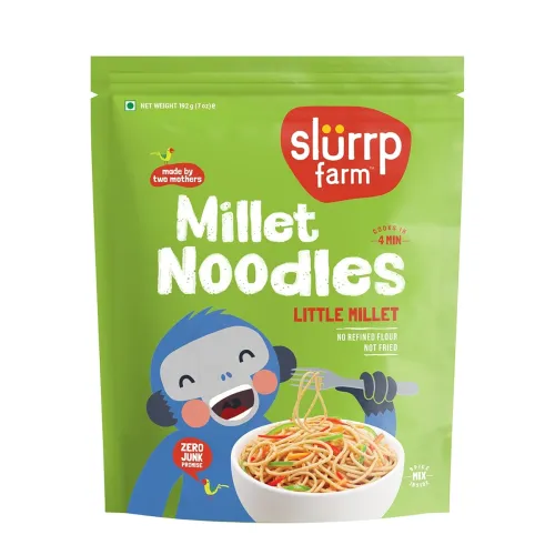 Image of SLURRP FARM Little Millet Noodles No Maida,Not Fried,192 G,Vegetarian,0.42328754304 grams