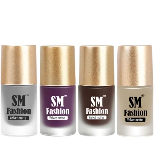 Image of SM FASHION Matte Nail Polish Combo | (Pack of 4: 7ml each)
