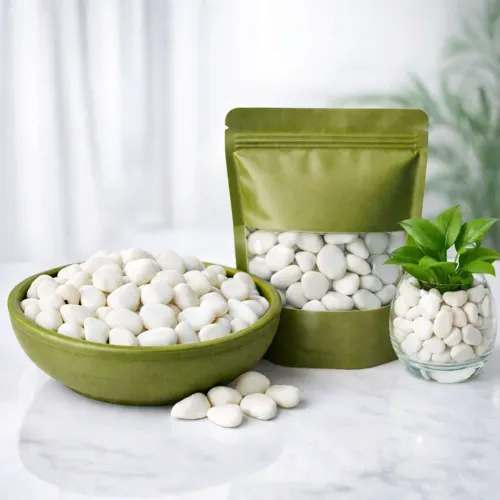 Image of SMAB White Decorative Pebbles for Plants Aquarium, 4Kg