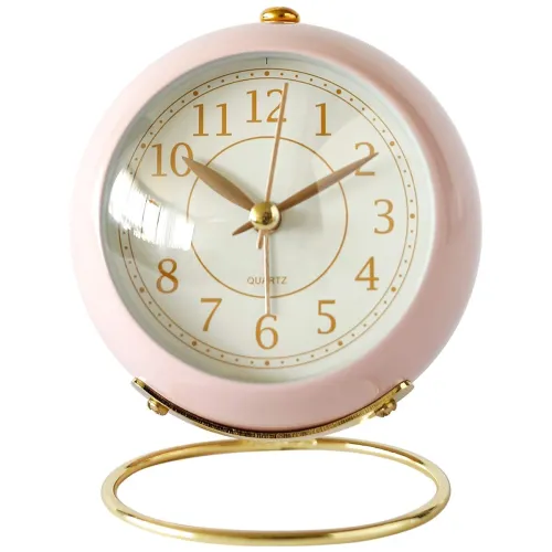Image of Small Table Clocks, Classic Non-Ticking Tabletop Alarm Clock