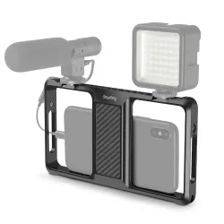 SMALLRIG Smartphone Video Rig, Filmmaking Vlogging Rig Metal Case Phone Video Stabilizer Aluminium Alloy Grip Tripod with Cold Shoe Mount for Videomaker Videographer for iPhone Huawei - CPU2...