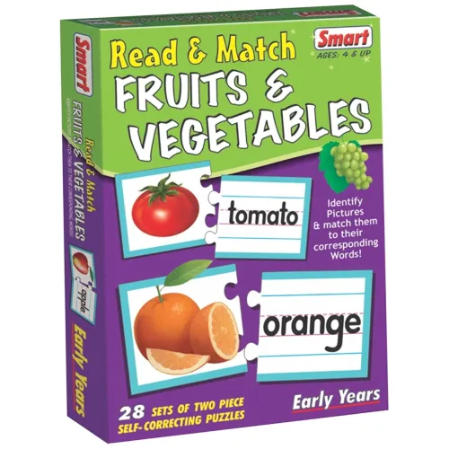 Image of Smart - 1083 Read and Match Fruits and Vegetables Puzzle