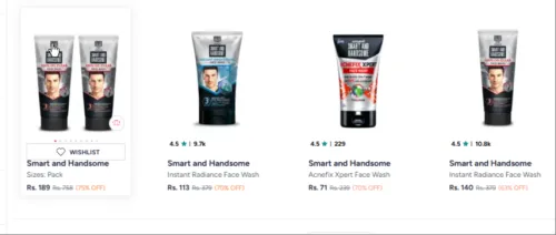 Image of Smart And Handsome Face Wash Cleanser at minimum 63% Discount
