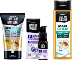 Smart and Handsome+ Face Serum 30ml+Scrub Wash 50g+Shower Gel 250ml