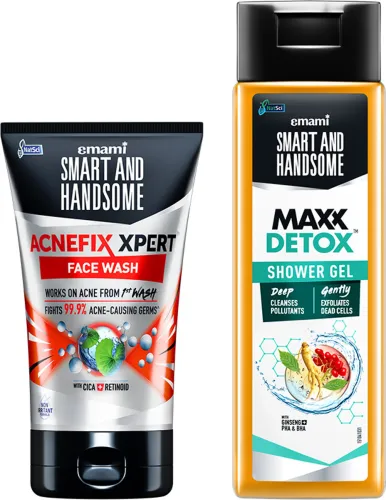 Image of Smart and Handsome Anti-Acne & Detox Face Wash 50g +Shower Gel