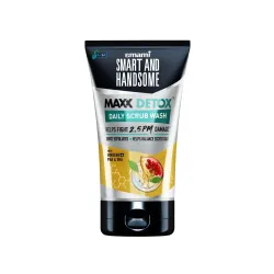 Smart And Handsome Maxx Detox™ Daily Scrub Wash | Fights 2.5 Pm Damage | Gently Exfoliates | Balance Excess Oil | With Ginseng To Revitalizes Dull Skin & Pha+Bha To Deep Cleanses Pollutants....