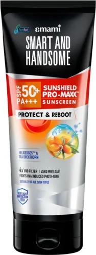 Image of Smart and Handsome Sunscreen - SPF 50+ PA+++ Sunshield Pro Maxx, Protect & Reboot, Sunscreen for Men, Zero white cast (5