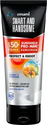 Smart and Handsome Sunscreen - SPF 50+ PA+++ Sunshield Pro Maxx, Protect & Reboot, Sunscreen for Men, Zero white cast (50 g)