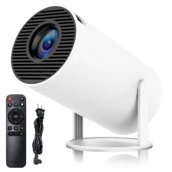 Smart Android 11 HD Projector | Native 1080P Support with 4K Decoding | 180° Rotatable Stand, Auto Keystone Correction | Home Theater for Mobile, TV Stick & Laptop