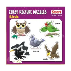 Smart First Picture Puzzles Birds | 5 Chunky Pieces | Toddler Bird Learning Puzzle Toy Age 2+ | Build Cognitive & Fine Motor Skills Early Education