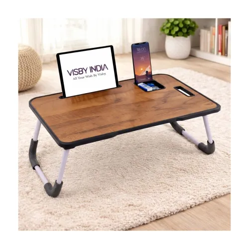 Image of Smart Multipurpose Foldable Laptop Table with Cup Holder, Study Table, Bed Table, Breakfast Table, Foldable