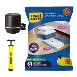 Smart Saver Vacuum Compression Bags (Set of 6)