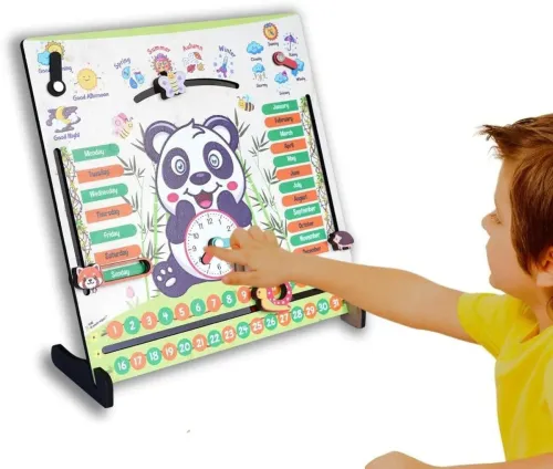 Image of Smartcraft Panda Wooden Busy Board Clock