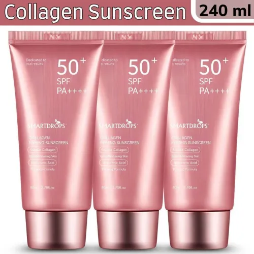 Image of smartdrops Sunscreen - SPF 50 PA++++ Collagen Skin Lift Sunscreen SPF 50+ PA++++ Hydrating Sun Cream (240 ml)