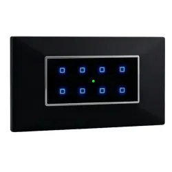 Smarteefi Touch 8 Port Modular WiFi Smart Switch Board, 8 Smart Switches, Compatible with Alexa & Google Home, Black (Si