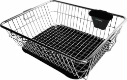 Smartslide Stainless Steel Dish Drainer Rack With Drip Tray Cutlery Holder