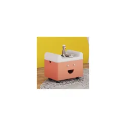 Smartsters Storage Bench with Wheels Cushioned Seating Organizer