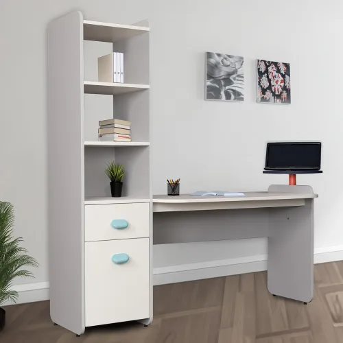 Image of Smartsters Engineered Wood Study Table (with Drawer, Cabinet & Shelf) 