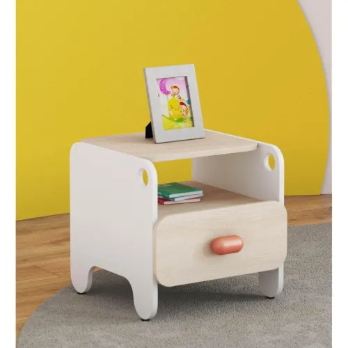 Image of Smartsters Engineered Wood Bed Side Table with Drawer 
