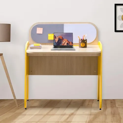 Image of Smartsters Study Table with Pin-up Board & White Board, Engineered Wooden Rockstar Kids Study Table for 4 to 10 Years